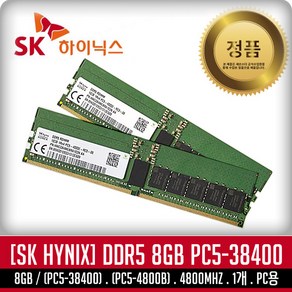 SK하이닉스 [SK하이닉스/정품] DDR5 8GB PC5-38400 4800Mhz(4800B) 데스크탑PC용 DIMM ~SS153, 1개