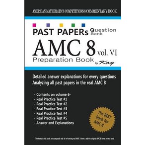 (영문도서) Past Papes Question Bank AMC8 [volume 6]: amc8 math pepaation book Papeback, Ceatespace Independent Pub..., English, 9781727633832