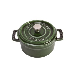 [staub] 스타우브 원형 꼬꼬떼 20cm 무쇠 냄비 바질그린, 단일사이즈