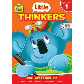 School Zone - Little Thinkes Fist Gade Wokbook 64 Pages Ages 6 to 7 1st Math Reading Logic Skip