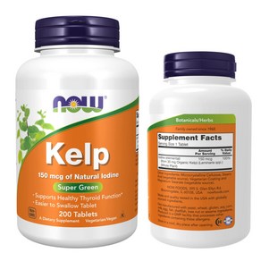 나우푸드 요오드 알약 아이오딘 티록신 Kelp Iodine 150mcg 200정, 1개