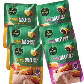 비비고 슈크림 붕어빵 300g x3 + 비비고 단팥 붕어빵 300g x3(총6개), 1개