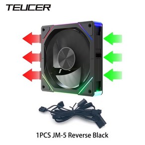 TEUCER JM-5 PC 케이스 선풍기 고성능 컴퓨터 라디에이터 워터 쿨러 냉각 팬 3 in 1 120mm, 1개