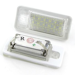 Canbus 자동차 LED 번호 번호판 흰색 6000k 3W 18SMD 전구 아우디 A4 A6 C6 A3 B6 B7 S6 A8 Q7 용 2 개 호환, WHITE, 2개