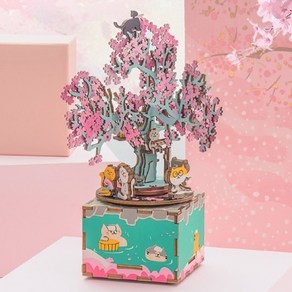 로보타임 [무료배송][영문판] DIY MUSIC BOX (오르골) AM409 CHERRY BLOSSOM TREE 벚꽃, 1개