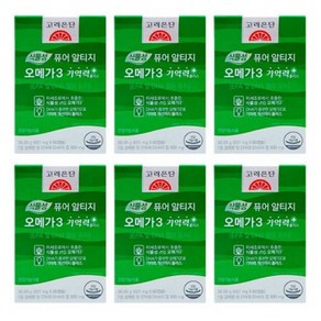 고려은단 식물성 퓨어 알티지 오메가3 기억력+ 60캡슐 X 1개 (1개월분), 30회분, 6개