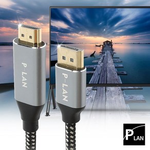 POWERLAN(파워랜) 4K DP to HDMI 고급형 블루메탈 케이블, 2m, 1개