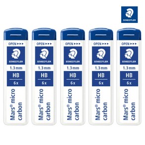 스테들러 771 전용 New 샤프심 250 13(HB) 5개, 1.3mm(HB) X 5