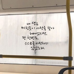 뮤즈 기형도 질투는 나의 힘 캘리그라피 레터링 인테리어 스티커 시트지, 검정