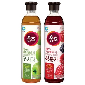 청정원 홍초 900ml 풋사과 1개 + 복분자 1개