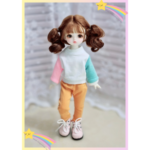 #USD 26cm 옷( 투톤 나그랑 맨투맨 )[마구샵]#구체관절인형#bjd#인형옷#유딩이#도리스돌#포켓돌, 뒷트임 없음(헤드분리O), 1개