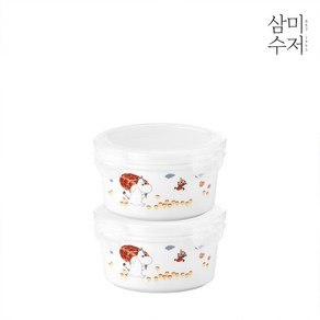 삼미수저 무민 더키친 도자기 원형찬통 소 350ml 2P, 2개