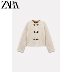 ZARA 여성 양털 뽀글이 떡볶이코트 숏 자켓 재킷 노카라 5854223