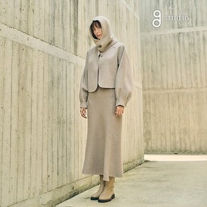 지스튜디오 24FW 핸드메이드 울실크혼방 머메이드 스커트