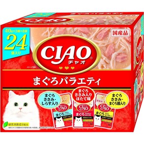 챠오파우치 버라이어티 24P, 24개, 참치, 40g