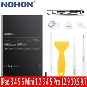 NOHON 노혼 iPad Mini 5 4 3 2 1 Po 12.9 10.5 9.7인치 iPad3 iPad4 iPad5 Ai1 iPad6 Ai2 교체 태블릿 자가수리 배터리, iPad Mini1 4440mAh