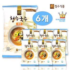 청수국수 중면 포장(업소용 진공반죽) 2.5kg x 6개(1BOX 150인분), 6개