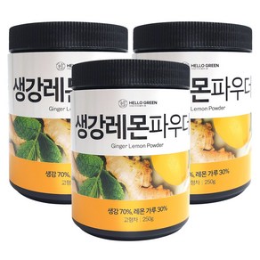 헬로우그린 생강 레몬 파우더 250g(통) 가루 분말, 3개, 250g