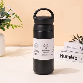 YAPOGI 진공 스텐 핸들 텀블러, 1개, 350ml, 블랙