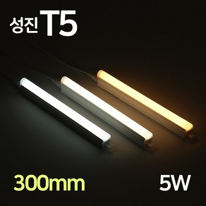 LED 성진 T5 300mm 5W 간접조명 슬림 형광등 간접등 2핀 천장등 다용도 감성조명, T5성진_5W(300mm)_주광색