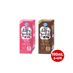 동원 덴마크 190ml 소화가 잘되는 우유로 만든 딸기6팩+초코6팩/무료배송