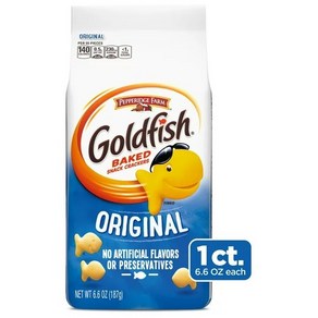 페퍼리지팜 골드 피쉬 오리지널 4개x187g Peppeidge Fam Goldfish Oiginal Cackes 6.6 oz 4CT, 187g, 4개