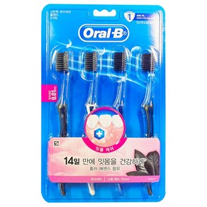 오랄비 P&G OralB 고탄력 초미세모 블랙티 칫솔 4개입 홍차 에센스 잇몸 구강 관리