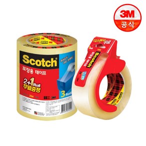 스카치 포장 테이프 투명 48mm x 25m 3625V 2+1 + 투명 48mm x 100m 3615R + 디스펜서, 1세트