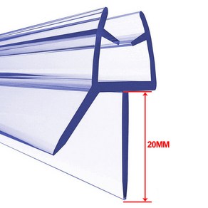 샤워부스프로파일 샤워부스쫄대 욕실유리파티션 욕실용 샤워 스트립 도장 스크린 도어용 4mm-6mm 유리 씰 갭 샤워실 바닥 방풍 도구 50cm 2 개, [03] 20mm