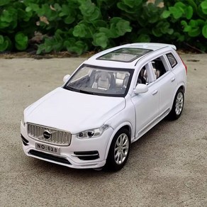 132 볼보 XC60 SUV 자동차 모델 다이캐스트 메탈 장난감 차량 시뮬레이션 사운드 라이트 컬렉션, XC90 White, 1개