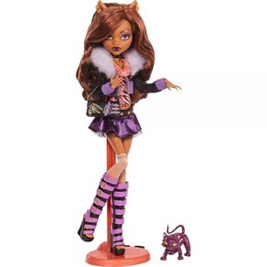 Monste High Clawdeen 늑대 복제 인형 오리지널 패션 및 신발 애완동물 디스플레이 스탠드 액세서리 포함 25.4-12.7cm10-5인치 수집용 장난감 183