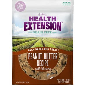 Health Extension 그레인프리 오븐에 구운 땅콩버터 레시피와 바나나 도그 간식, 6-oz bag, 1개