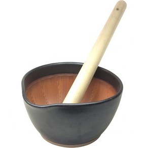 일본 모토시게 세이토조 절구 깨 마늘 이유식 18cm 블랙 502259, 1개