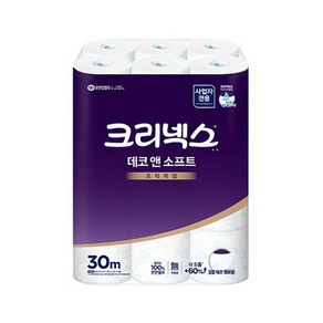 크리넥스 데코앤소프트 화장지 30m 24롤 두루마리 3겹 45178