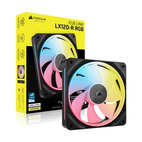 커세어 CORSAIR iCUE LINK LX120-R RGB Expansion Fan Revese, 1개, 블랙, LX120-R RGB Expansion Fan 역방향