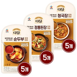 다담 찌개양념 세트(순두부5/정통된장5/청국장5), 1개, 130g