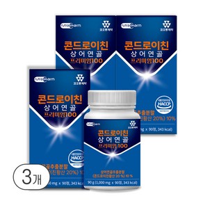코오롱제약 콘드로이친 상어연골 프리미엄 100, 90정, 3개