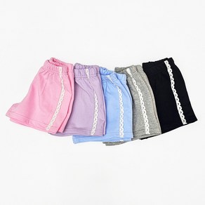 레이스반바지 여름 유아동 바지 팬츠 키즈 여아 밴딩 면 반바지 무지 숏팬츠 등원복