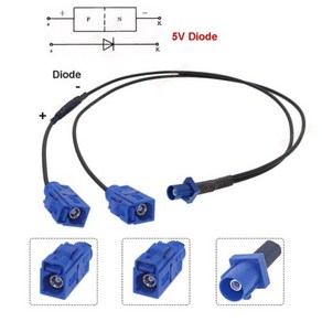 안테나 케이블 다이오드 암 테일 C 유형 수듀얼 피그 연장 FakraC 케이블 Fakra 자동차 RG174 분배기 직각 Y GPS