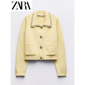 자라 가디건 가을 큐빅 스톤 ZARA