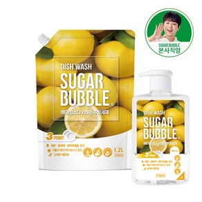 슈가버블 베이킹소다 레몬 주방세제 750ml+1.2L, 2개, 750ml