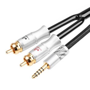 HIFI 6N OFC 4.4mm to 2ca 오디오 케이블 HiFi 전화 컴퓨터 앰프 더블, [01] Black, [01] 0.5M, 1개