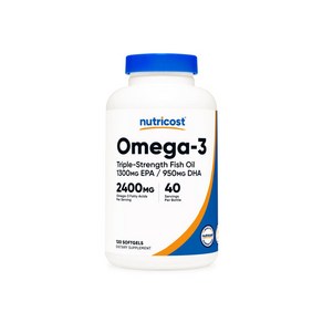 뉴트리코스트 오메가3 피쉬오일 2400MG 120정/ Nuticost Omega 3 1 250 MG 120 Softgels, 120정, 1개