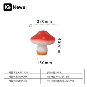 창의적인 방수 정원용 버섯 조명 야외 모양 장식 주변 쉬운 설치 다기능 디자인 내구성 있는, 전기 연결 유형 B