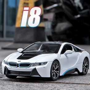 다이캐스트 1:24 BMW I8 슈퍼카 합금 자동차 차량 소리, 02=Black, [02] Black, 1개