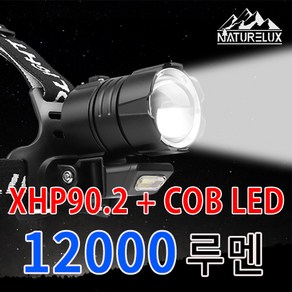 네이처룩스 XHP90.2 + COB LED 헤드랜턴 12000루멘, XHP90.2헤드랜턴(배터리 미포함) 개선판, 1개