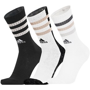 아디다스 Bold 3-Stripes Cushioned Crew Socks 3 Pairs 운동 헬스 러닝 캐주얼 양말