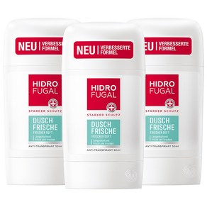 Hidofugal 하이드로퓨갈 샤워프레쉬 데오드란트 스틱 50ml 3팩, 3개