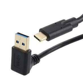 컴스 USB 3.0 AM-USB 3.1 C타입M 상향 꺾임 고속충전 젠더 NA571, 1개