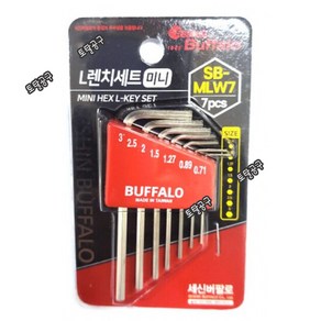 0.71mm 0.89mm 1.27mm 1.5mm 2mm ~3mm SB-MLW7 버팔로 미니 L렌치세트 육각렌치세트